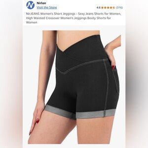 Black Jeggings “Jean” Shorts